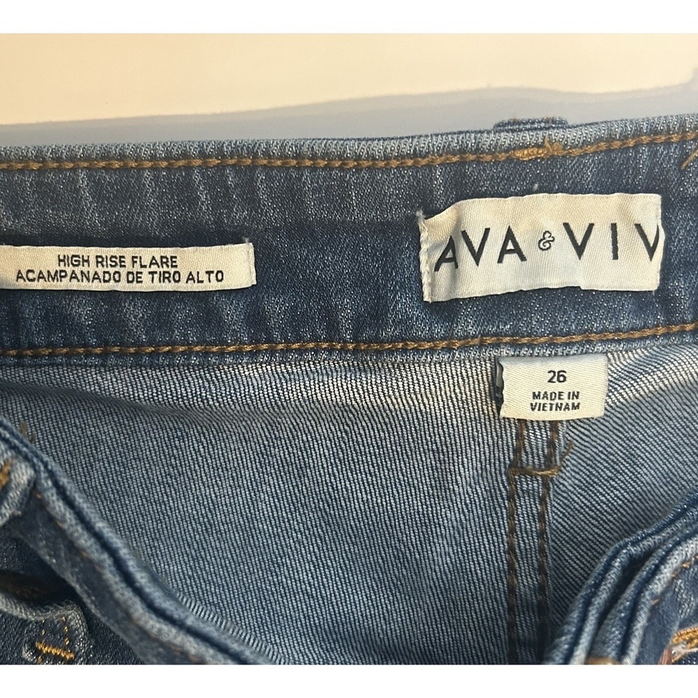 Ava & Viv High Rise Flare Jeans Women's Size 26 No Gap Waistband NWT - Picture 3 of 9